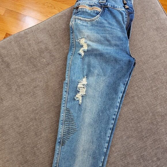 Colombian Brazilian butt insert pad jeans  stretch Denim high waist pant Size 12 - Picture 14 of 15